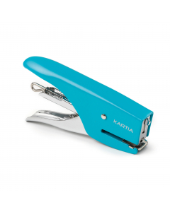 Mini cucitrice manuale a pinza passo 10, punto chiuso, in acciaio cromato e verniciato. Capacità di
carica massima 50 punti. Nella confezione anche una scatola di punti n°10. Profondità di cucitura 30mm.