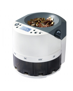 Conta dividi monete euro professionale a 8 cassetti.
 Consente di gestire un‘elevata quantità di monete sia in carico (1000 pcs) che in raccolta (capacità dei cassetti fino a 400 monete, in funzione della denominazione contenuta). 


Funzioni:

Batch: per