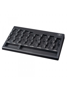 Vassoio portamonete Euro 8+2 scomparti, in plastica riciclata e riciclabile. Colore nero. Dimensioni mm. 310x185x30. capacità massima 157,80€