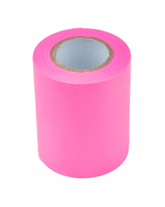 Rotolo in carta autoadesiva color fucsia neon e fessura che consente di strappare la lunghezza desiderata. Ricarica da 59mm x 10mt.