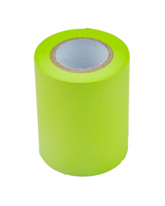 Rotolo in carta autoadesiva color verde neon e fessura che consente di strappare la lunghezza desiderata. Ricarica da 59mm x 10mt.