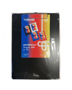 Portablocco A4 in PPL con molla in metallo. Colore: nero.