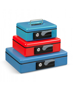 Cassette portavalori realizzate in acciaio pressofuso senza saldature. La verniciatura a polvere ne garantisce durata e inalterabilità. Innovativo e brevettato meccanismo di apertura automatica. Serratura a cilindro con due chiavi. Vassoio interno portamo