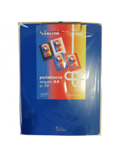 Portablocco A4 in PPL con molla in metallo. Colore: blu.