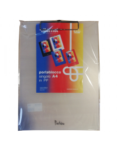 Portablocco A4 in PPL con molla in metallo. Colore: trasparente opaco