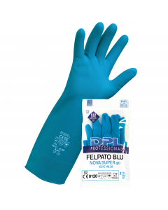 Guanto riusabile in LATTICE DI GOMMA NATURALE, clorinato, di forma anatomica per mano destra e sinistra, felpato internamente. Trattamento interno antibatterico. Bordino arrotolato di finitura.
Ottima elasticità, sensibilità e presa anche di oggetti bagna