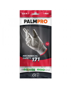 Supporto HDPE/fibra di vetro/ poliestere/spandex (13G) LAVORATO A MAGLIA SENZA CUCITURE. Polsino elastico. Rivestimento sintetico inpoliuretano su palmo e dita. Buona resistenza al taglio unita ad un'eccellente destrezza. Conforme alle Norme tecniche EN 3