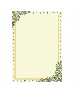 Diploma in carta pergamena da 160gr avorio con stampa offset con decoro in oro in polvere.