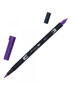 Marker Dual Brush Tombow. Due punte in fibra: sottile per tracciare linee precise, pennello per colorare ampi spazi. Inchiostro a base d'acqua, atossico, inodore, acid free. I colori non sbavano, possono essere miscelati e acquarellati tra di loro per cre