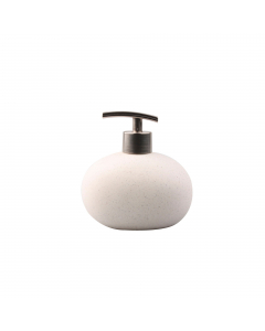 Accessori per il bagno in ceramica effetto gomma, con finitura bianca.
Formato contenuto circa 480ml.