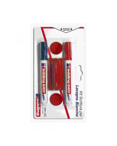 Contiene: 2 marcatori cancellabili a secco Edding 660, 1 cancellino magnetico, 2 magneti fermafogli.