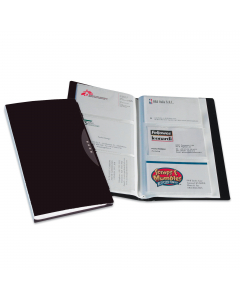 Portabiglietti completi di custodia nera trasparente. Realizzati in materiale indeformabile, resistente ed impermeabile. 3 tasche a busta (80 buste). Formato utile: 11,4x19,2cm.