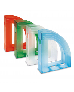 Portariviste E803 in robusta plastica antiurto. Contiene riviste, cataloghi, brochures. Foro di estrazione e spazio per etichetta di identificazione. Dimensioni: 24,5x30cm - dorso 7,5cm. Confezione da 12.