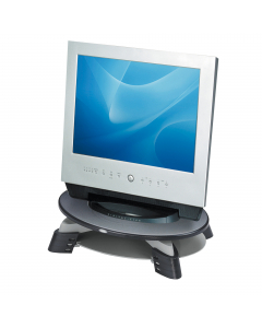Supporto monitor in plastica e acrilico particolarmente indicato per sostenere tutti i monitor a schermo piatto. Regolabile in altezza da 8 a 12 cm (circa). La base ruota di 45gradi per consentire la visuale da diverse angolazioni. Fornisce inoltre una me