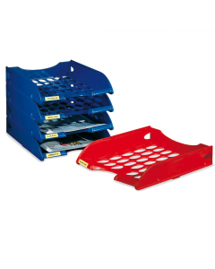 Vaschette E040 forate sovrapponibile mediante guide ad incastro sia a scalare che in verticale. Dimensioni: 26x34,5x6,5cm. Sono disponibili distanziali per aumentarne la capacitÓ a 8cm (cod articolo 52018).