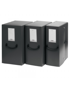 Scatole progetto Pick Up realizzate in Trilex (materiale a tre strati che garantisce lunga durata, leggerezza, rigiditÓ, robustezza ed eleganza). Spessore rinforzato. Pratica maniglia ergonomica per il trasporto. Chiusura aggiuntiva di sicurezza con elast