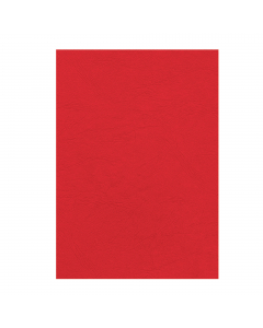 Confezione da 100 copertine per rilegatura formato A4 in cartoncino GOFFRATO SIMILPELLE DA 240 GR. In cartone certificato FSC MIX. Colore Rosso
