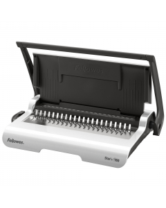 Rilegatrice personale A4 ad alto rendimento. Compatta e facile da usare, robusta ed elegante, rilega dorsi da 6 a 18mm. Perfora 15fg alla volta e rilega max 150fg. Il coperchio e la leva di perforazione si ripiegano per consentire di conservare la macchin