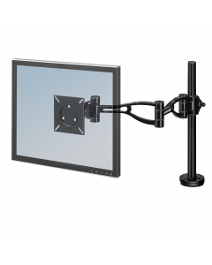 Braccia portamonitor, versione per monitor singolo, regolabile in profondità. aggiustabile in altezza e angolatura per ottimizzare la visione dello schermo. Ingombro minimo dello spazio per la massimizzazione del comfort. Range del morsetto per fissaggio 