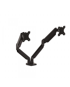 Bracci monitor completamente regolabili con innovativa tecnologia a molle a gas per spostamenti e regolazioni senza sforzi del monitor. Il sistema ordinacavi tiene la scrivania in ordine, e la porta USB alla base permette di connettere fino a due disposit