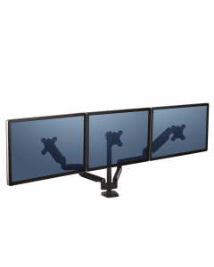 Bracci monitor completamente regolabili con innovativa tecnologia a molle a gas per spostamenti e regolazioni senza sforzi del monitor. Il sistema ordinacavi tiene la scrivania in ordine, e la porta USB alla base permette di connettere fino a due disposit