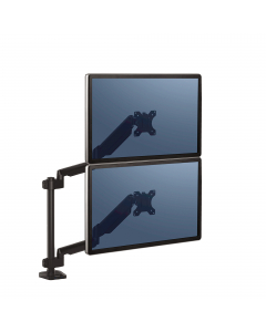 Bracci monitor completamente regolabili con innovativa tecnologia a molle a gas per spostamenti e regolazioni senza sforzi del monitor. Il sistema ordinacavi tiene la scrivania in ordine, e la porta USB alla base permette di connettere fino a due disposit