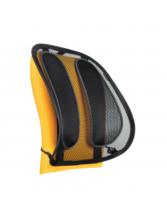 In tessuto a rete con inserti di rinforzo, si adatta alla forma del corpo. Sistema di ancoraggio tri-tensioning per elimnare la necessità di continui aggiustamenti, facilmente adattabile alla sedia. Dimensione 50x45x20cm.