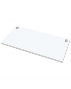 Elegante piano di lavoro adattabile ad ogni ambiente d'ufficio. realizzato in MFC (truciolato melaminico) proveniente da risorse sostenibili e dotato di due fori passanti circolari. Colore bianco. Dimensioni (AxLxP): 140x80x2,5cm. Peso 20,5Kg. Garanzia pi