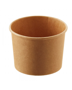 Coppa gelato monouso da 355ml - Ø10,5x6,6hcm. Colore avana. Materiale: Poliaccoppiato Carta kraft+ppe.