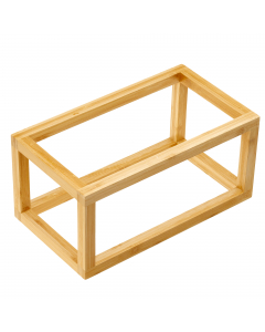 Set di due stand in bamboo, compatibili con i vassoi Venezia nelle misure 32,5x17,6x6cm (cod.100573) e 32,5x26,5x6cm (cod.100574).