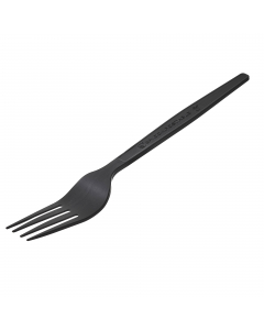 Forchetta realizzata in CPLA , ovvero PLA Cristallizzato, polimero derivato del mais resistente fino a 85°C. Biodegradabile e compostabile secondo norma EN13432. 
• Dimensioni : 16 cm
• Peso unitario: 4.2 gr
• Colore: nero