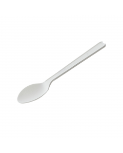 Cucchiaino realizzato in CPLA , ovvero PLA Cristallizzato, polimero derivato del mais resistente fino a 85°C. Biodegradabile e compostabile secondo norma EN13432. 
• Dimensioni : 12,5 cm
• Peso unitario: 1.82 gr
• Colore: bianco