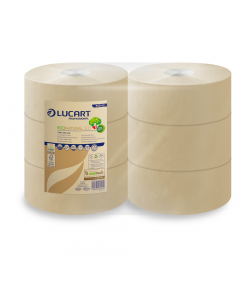 EcoNatural è la linea di prodotti realizzata in Fiberpack®, la materia prima ottenuta dal riciclo delle fibre di cellulosa presenti nei cartoni delle bevande. Carta igienica colore avana in Fiberpack® 2 veli microgoffrata. In rotolo MAXI JUMBO 300mt, 811 