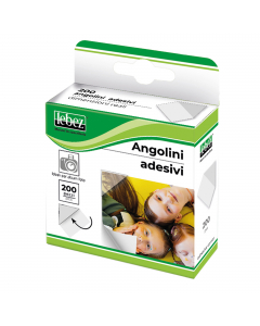 Angolini adesivi per foto in scatolina distributore da 200 angolini.