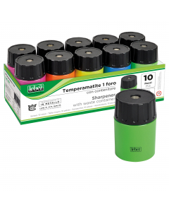 Temperamatite a 1 foto con contenitore in plastica.