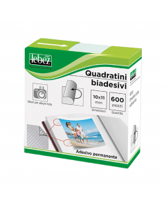 Quadratino biadesivo permanente 10x11mm. Adatto a mille usi, ma ideale per fotografie.