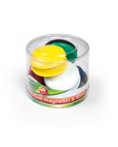Barattolo 10 bottoni magnetici diametro 40mm colori assortiti