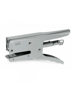 Cucitrice a pinza 501 interamente in metallo. Carica punti posteriore. Capacità di cucitura: 16fogli. Profondità di cucitura 50mm. Utilizza punti 24/6. Garanzia 2 anni.