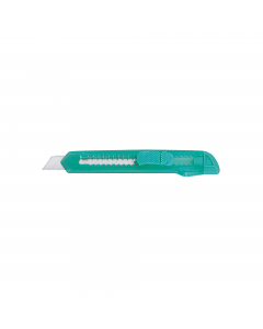 Cutter con bloccalama a scatto. Larghezza lama: 18 mm.