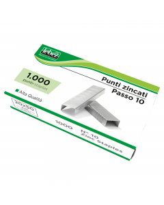 Punti P-10 in acciaio zincato. Confezione da 20 scatole.