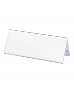 Portanome da tavolo in pvc completo di cartoncino. f.to 25x6,5cm