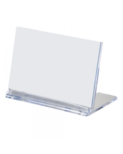 Portanome pieghevole da tavolo in polistirene (PS), formato 10x6,5cm. Completo di cartoncino scrivibile.