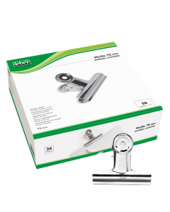 Molle a pinza in metallo cromato. Provviste di foro per eventuale affissione. Larghezza 20mm.