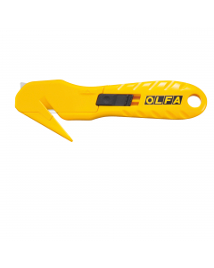 Cutter OLFA per imballaggi, per tagliare cellophane, regge e nastri in plastica; lama reversibile a filo unico con 4 punti di taglio; in blister; utilizza lame cod. SK10B
Cutter antinfortunistico OLFA ® SK-10 è dotato di lama incassata nell'involucro di p
