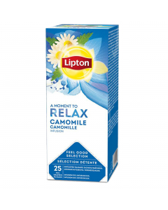 Camomilla Lipton: un momento di relax. Infuso rinfrescante e calmante Tisana a base di veri fiori di camomilla (100%) per deliziare i sensi con l'equilibrio di sapore e aroma. Confezione da 25gr (25 filtri).