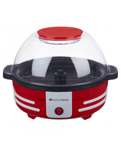 Macchine per pop corn con piastra antiaderente, sistema di rotazione elettrico. Dosatore per pop corn e burro. Coperchio che si converte in ciotola. Potenza: 850W. Alimentazione: 220-240V~50/60Hz.. Dimensione: 33,7x28,7x23,3cm. Peso: 1,8kg. Colore: rosso.