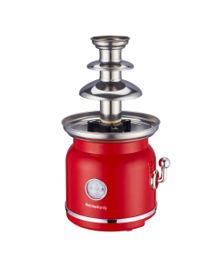 Fontana di cioccolato a 3 livelli con tasto per selezionare funzione riscaldamento e funzione motore. Potenza 90W. Alimentazione: 230V~50Hz. Dimensione: 19,1x17,2x32,8cm. Peso: 1,20kg.