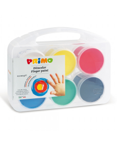 Tempera a dita in barattolo, 6 colori pronti all'uso. Adatta al contatto con la pelle Þ rivolta alla prima infanzia ed Þ espressamente studiata per essere applicata con le dita su supporti come carta, cartone e materiali diversi. Si stende facilmente e da