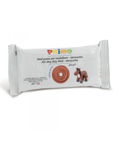 Panetto di pasta da modellare terracotta da 500gr. Pronta all’uso, asciuga all’aria.