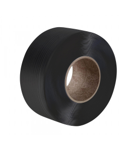 Reggia per utilizzo su apparecchi tendireggia manuali, atossica non biodegradabile, additivi esclusi, totalmente riciclabile. In polipropilene colore nero ad impronta goffrata alta resistenza. Altezza 12mm, spessore 0,5mm. Diametro interno della bobina: 6